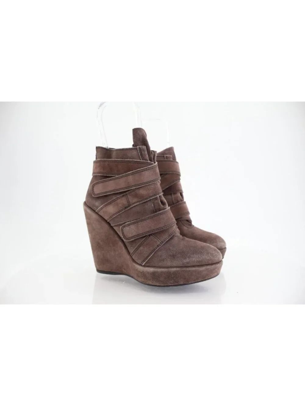 Stuart Weitzman Boots Womens 7.5 Wildchild Ankle Booties Brown Suede Strappy